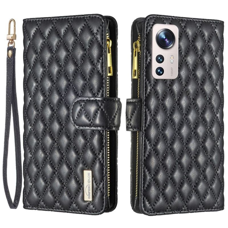 Kožené Puzdro Xiaomi 12 Lite Binfen Color Style Quilted Strappy