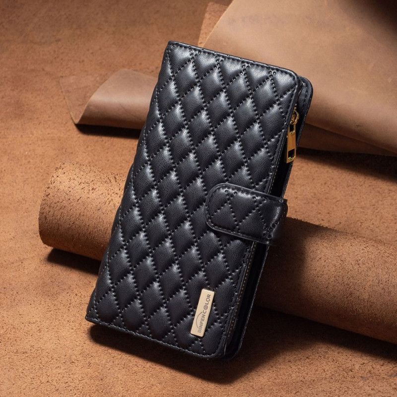 Kožené Puzdro Xiaomi 12 Lite Binfen Color Style Quilted Strappy