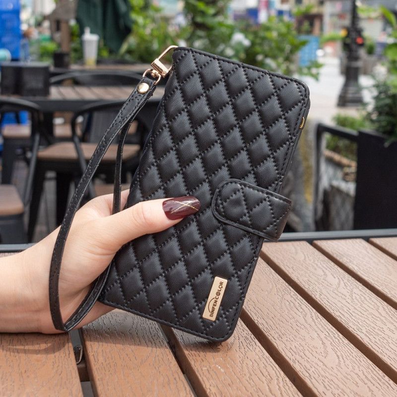 Kožené Puzdro Xiaomi 12 Lite Binfen Color Style Quilted Strappy