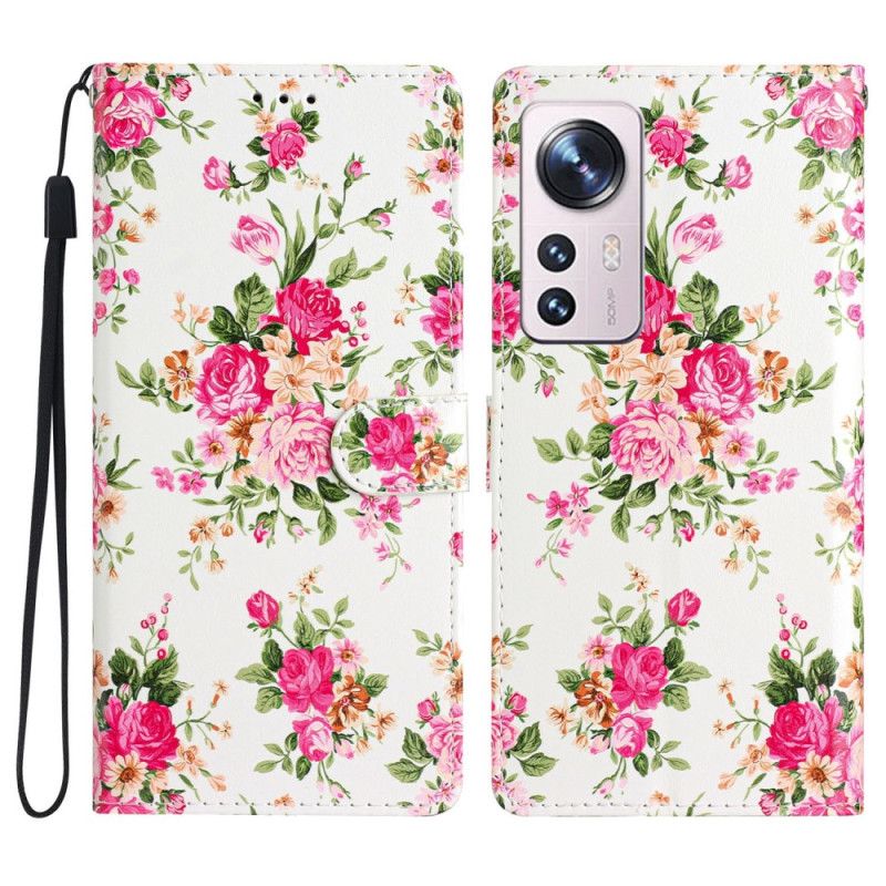 Kožené Puzdro Xiaomi 12 Lite Remienok Liberty Flowers