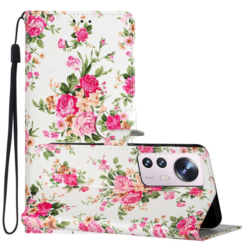 Kožené Puzdro Xiaomi 12 Lite Remienok Liberty Flowers