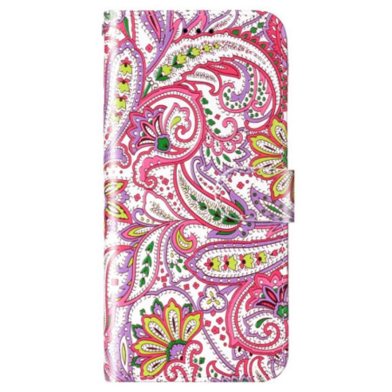 Kožené Puzdro Xiaomi 12 Lite Strappy Paisley Vzor