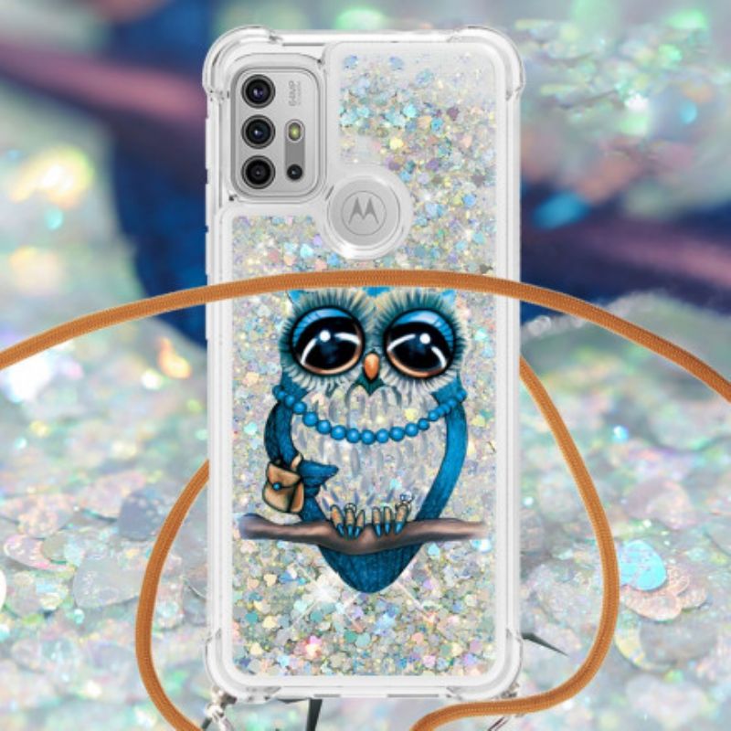 Kryt Moto G30 / G10 Flitrová Šnúrka Slečna Owl