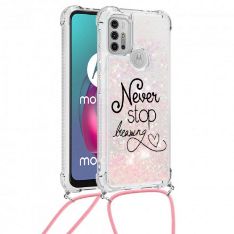 Kryt Moto G30 / G10 Never Stop Glitter Drawstring