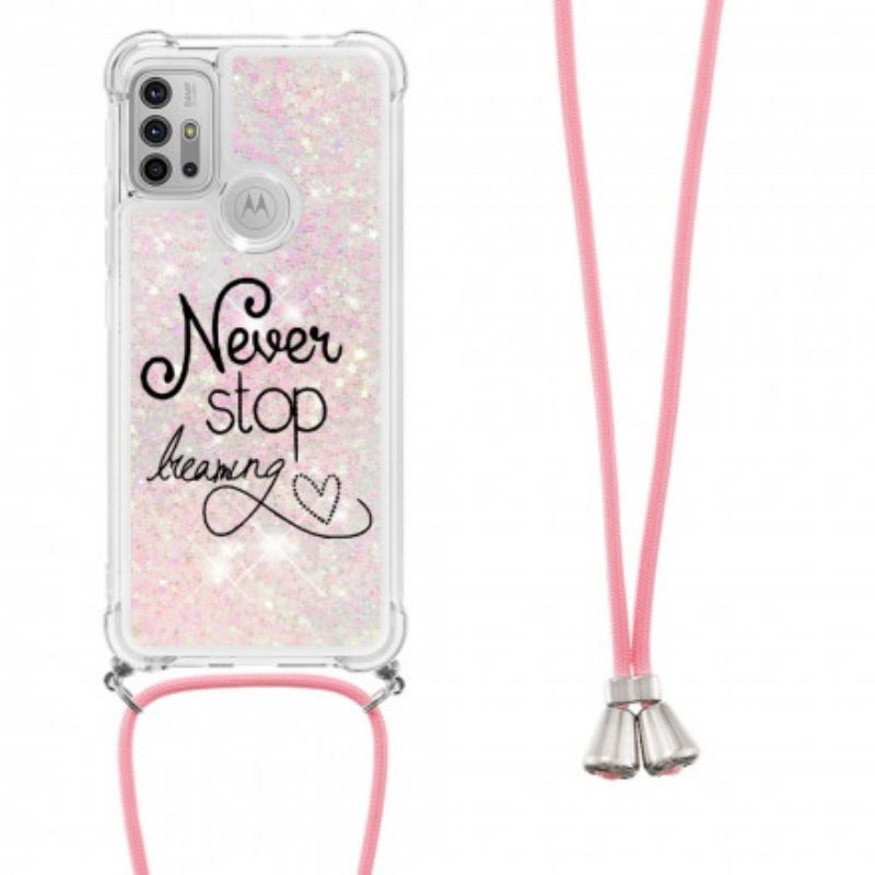 Kryt Moto G30 / G10 Never Stop Glitter Drawstring