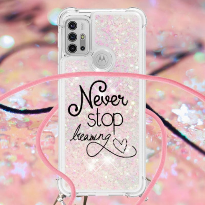 Kryt Moto G30 / G10 Never Stop Glitter Drawstring