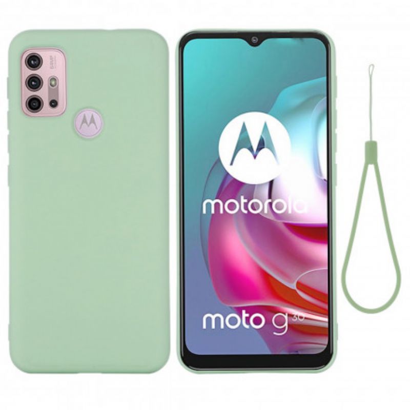 Kryt Moto G30 / G10 Tekutý Silikón So Šnúrkou