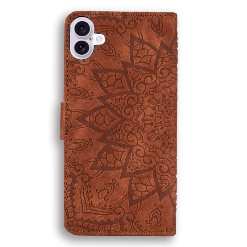 Puzdro iPhone 16 Mandala Suede Effect