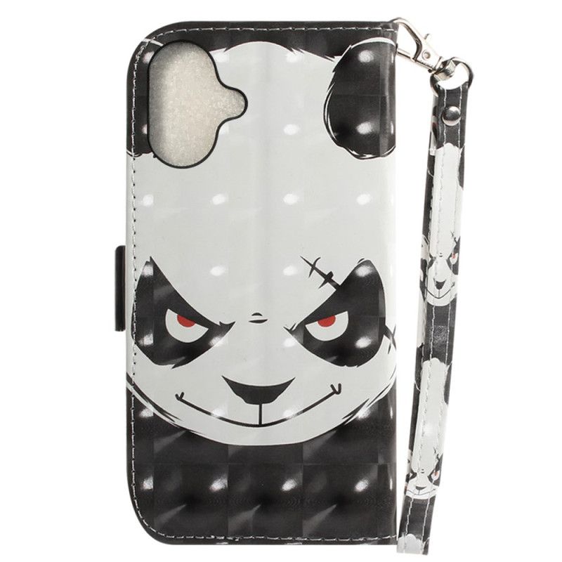 Puzdro Na iPhone 16 Nahnevaná Panda S Popruhom