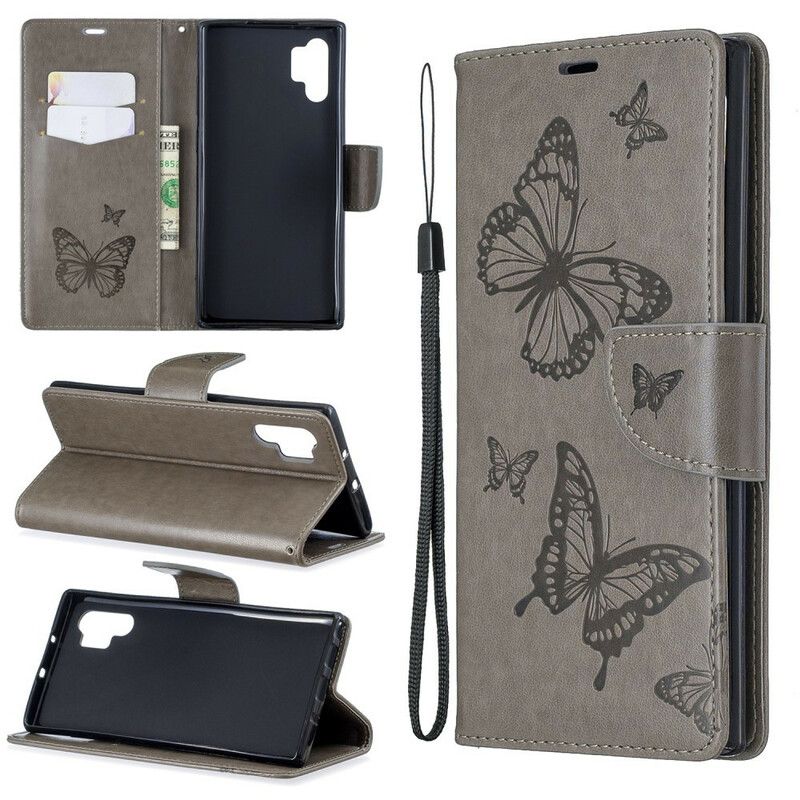 Kožené Puzdro Samsung Galaxy Note 10 Plus Nádherné Tangá Butterflies