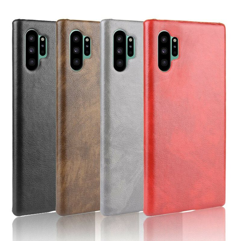 Kryt Samsung Galaxy Note 10 Plus Klasický Kožený Efekt Litchi