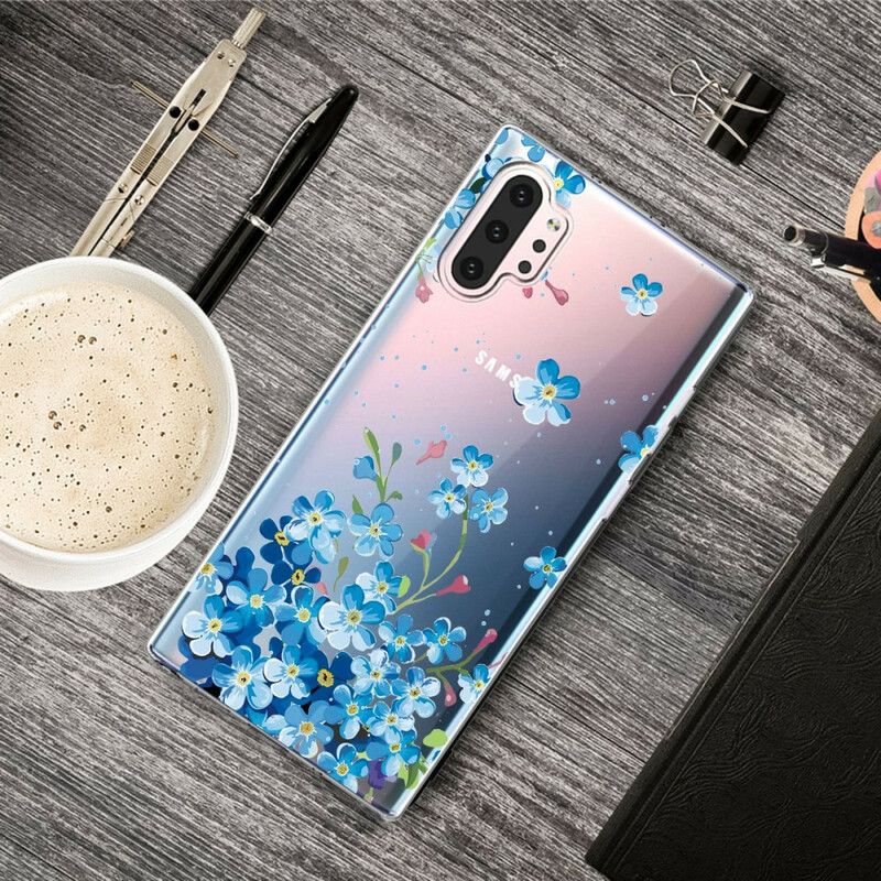 Kryt Samsung Galaxy Note 10 Plus Modré Kvety