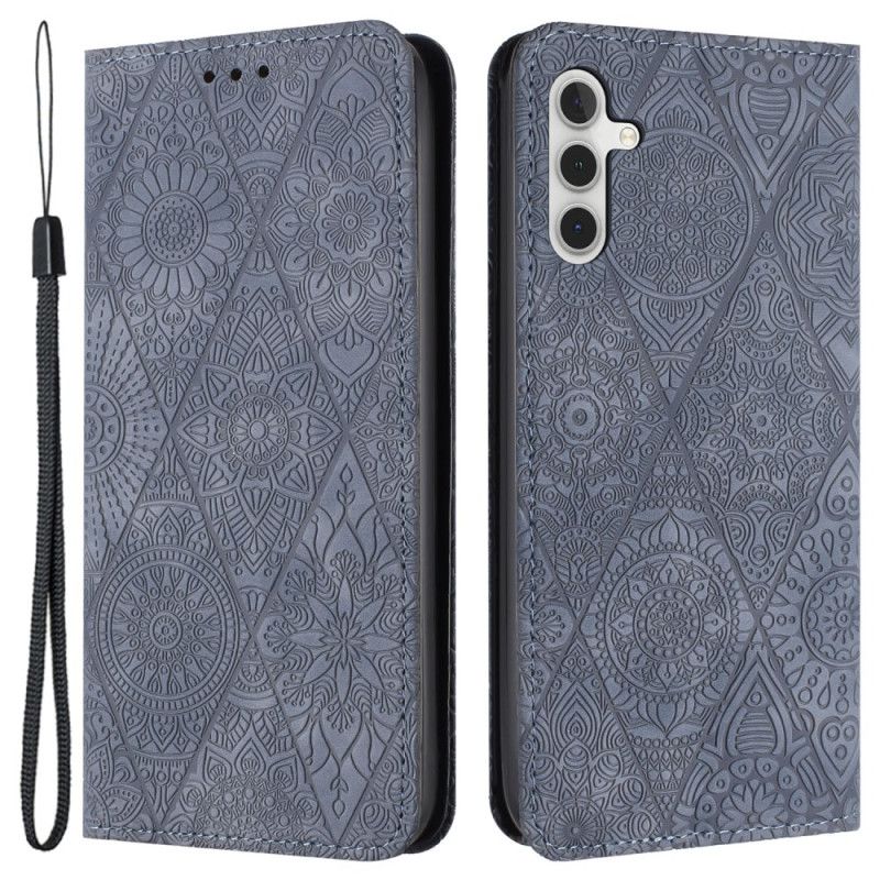 Kožené Puzdro Na Samsung Galaxy A55 5g Patchwork S Popruhom