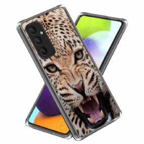 Kožené Puzdro Samsung Galaxy A55 5g S Leopardím Vzorom