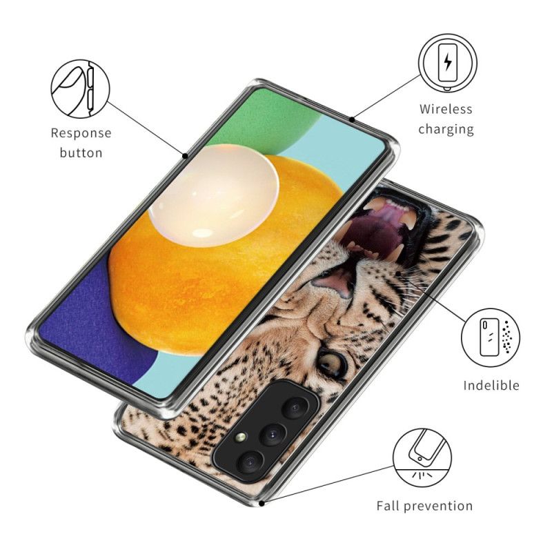 Kožené Puzdro Samsung Galaxy A55 5g S Leopardím Vzorom