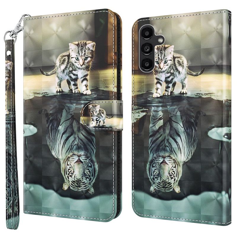 Puzdro Samsung Galaxy A55 5g Mačka A Tiger S Popruhom