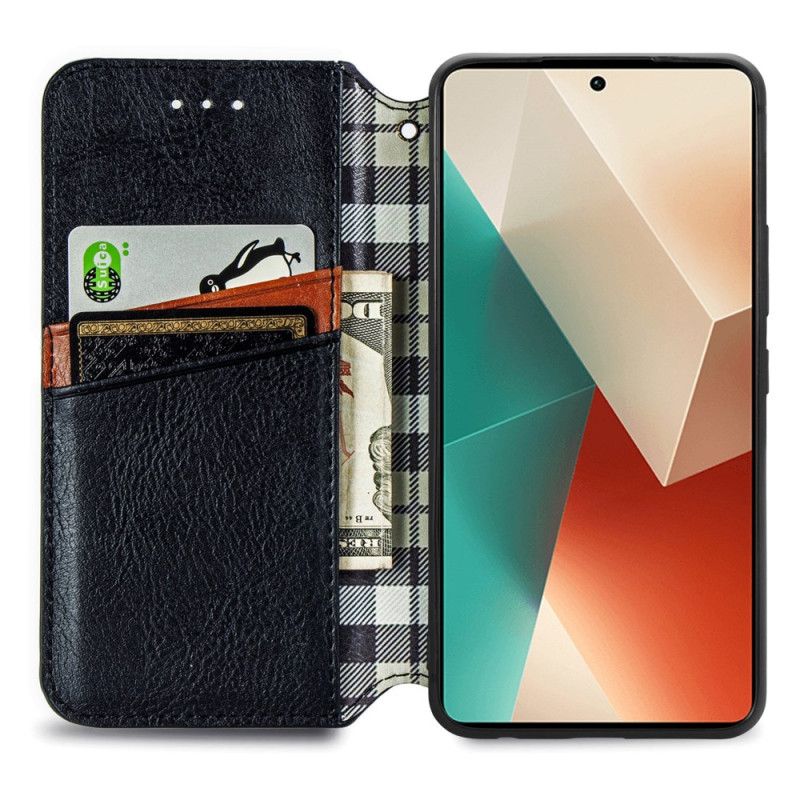 Flipové Puzdro Xiaomi Redmi Note 13 5g Kryt Na Mobil Vintage Diamanty S Koženým Efektom