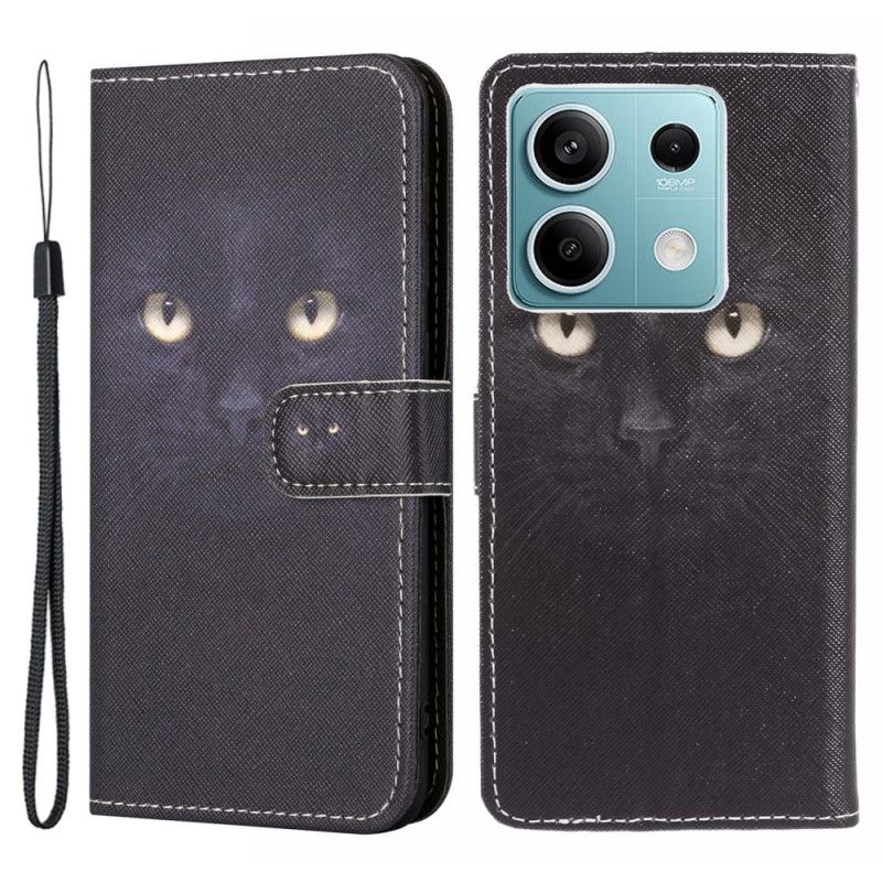 Kožené Puzdro Xiaomi Redmi Note 13 5g Kryt Na Mobil Strappy Cat Eyes