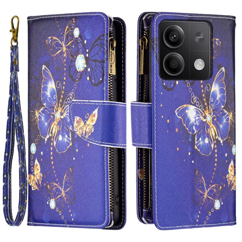 Puzdro Xiaomi Redmi Note 13 5g Peňaženka Purple Butterflies S Remienkom