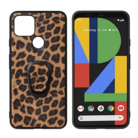 Kryt Google Pixel 5 Podpora Prsteňa V Štýle Leoparda