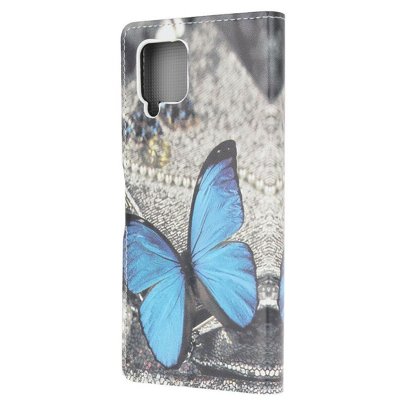 Kožené Puzdro Samsung Galaxy A42 5G Butterfly Prestige Blue