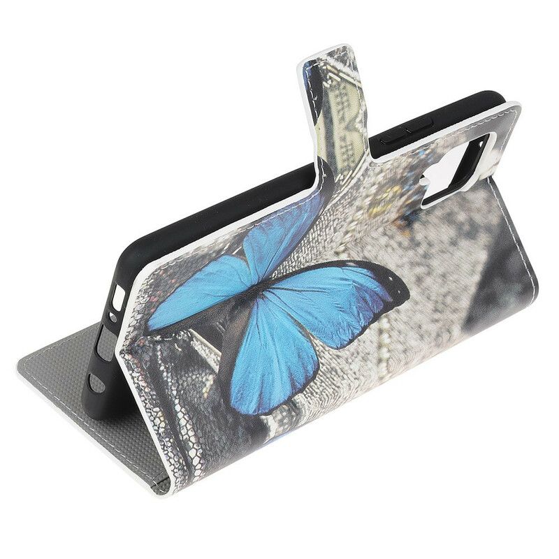 Kožené Puzdro Samsung Galaxy A42 5G Butterfly Prestige Blue