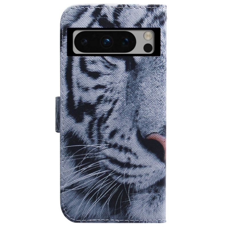 Kožené Puzdro Google Pixel 8 Pro Kryt Na Mobil Biely Tiger