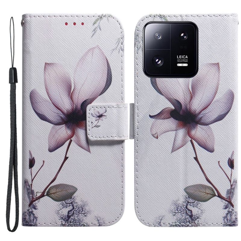 Flipové Puzdro Xiaomi 13 Pro Strappy Rose Flower