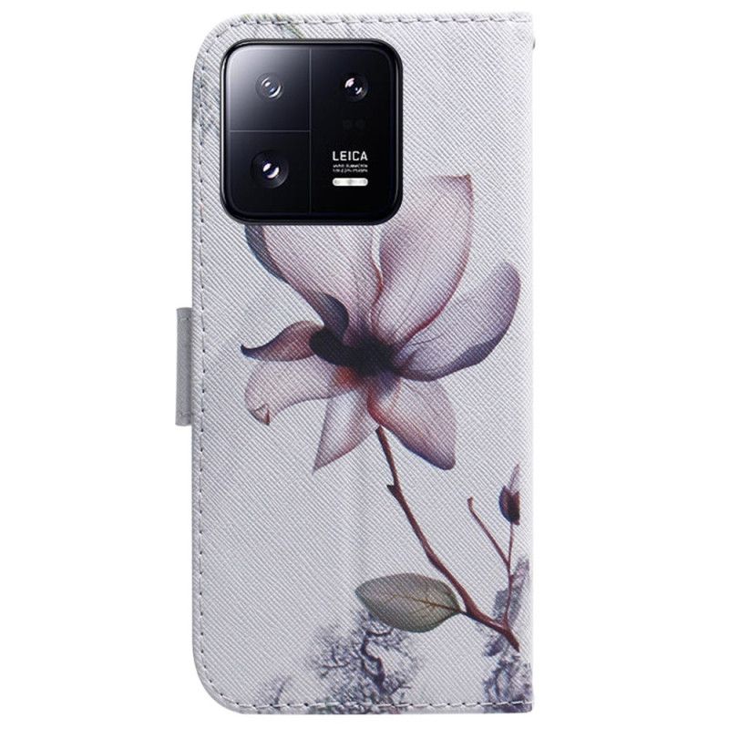 Flipové Puzdro Xiaomi 13 Pro Strappy Rose Flower