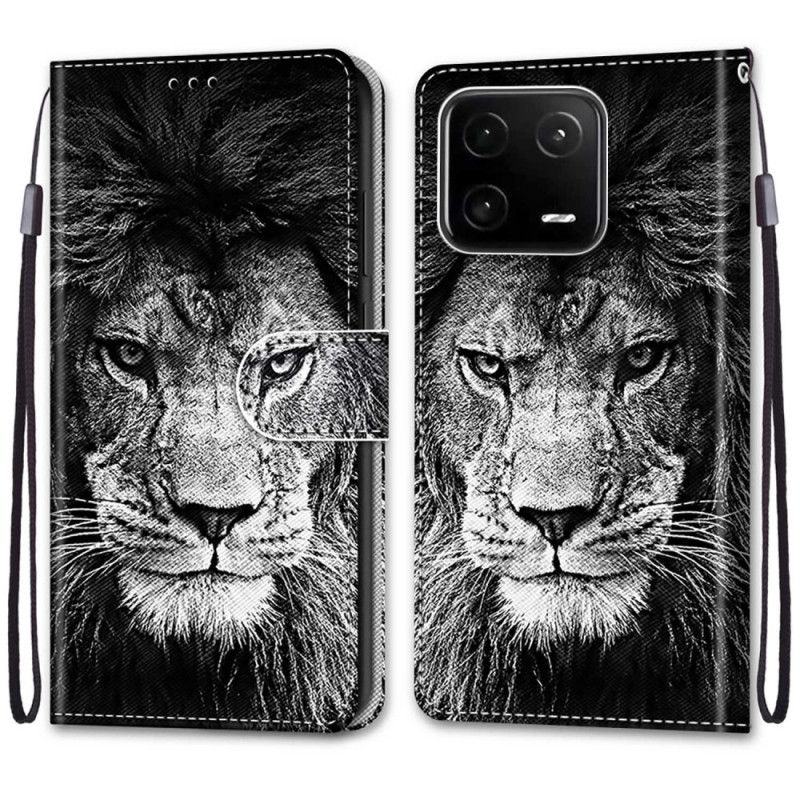 Kožené Puzdro Xiaomi 13 Pro Lanyard Lion