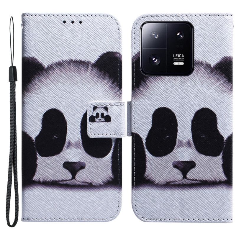 Kožené Puzdro Xiaomi 13 Pro Strappy Panda