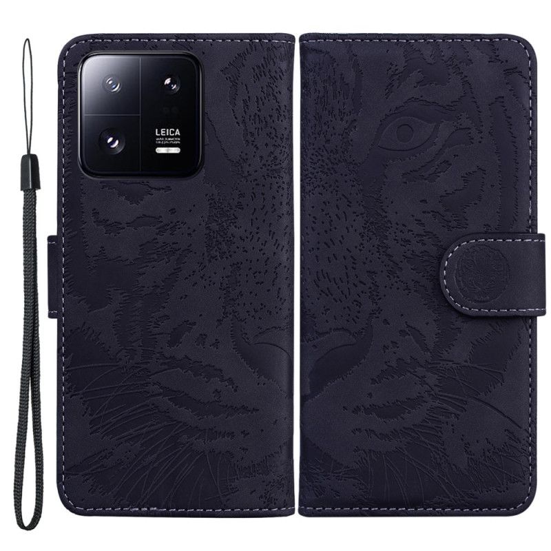 Kožené Puzdro Xiaomi 13 Pro Strappy Tiger Print