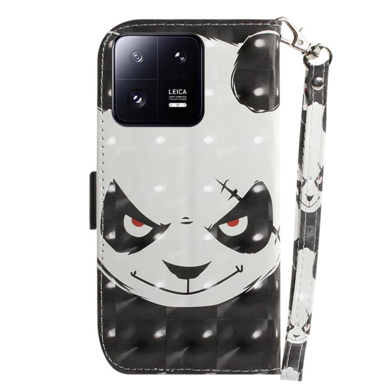 Peňaženkový Kryt Xiaomi 13 Pro Angry Panda With Lanyard