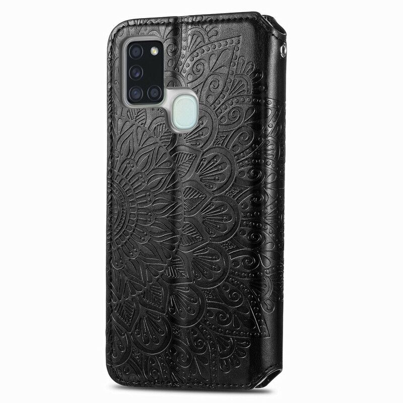 Flipové Puzdro Samsung Galaxy A21s Kožené Puzdro Mandala