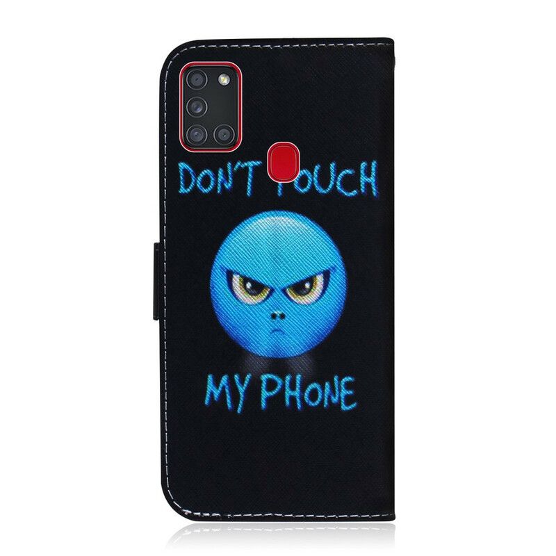 Kožené Puzdro Samsung Galaxy A21s Emoji Telefón