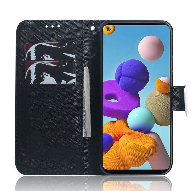 Kožené Puzdro Samsung Galaxy A21s Emoji Telefón