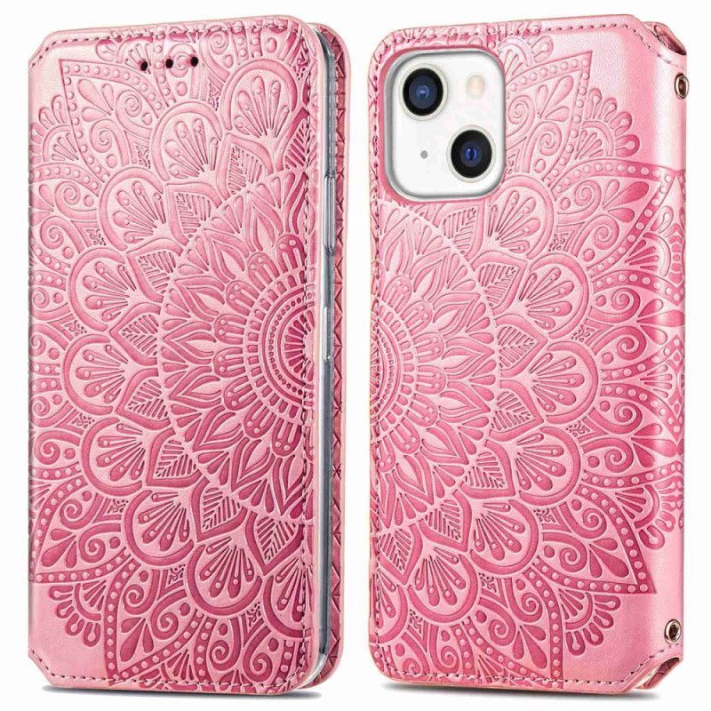 Flipové Puzdro iPhone 14 Plus Kožené Puzdro Mandala