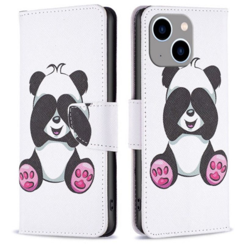 Flipové Puzdro iPhone 14 Plus Panda Zábava