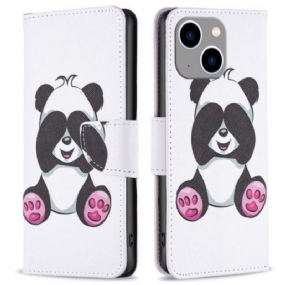 Flipové Puzdro iPhone 14 Plus Panda Zábava