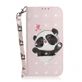 Peňaženkový Kryt iPhone 14 Plus Strappy Panda