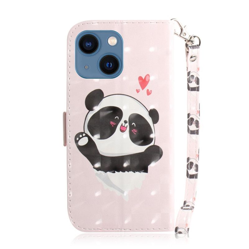 Peňaženkový Kryt iPhone 14 Plus Strappy Panda