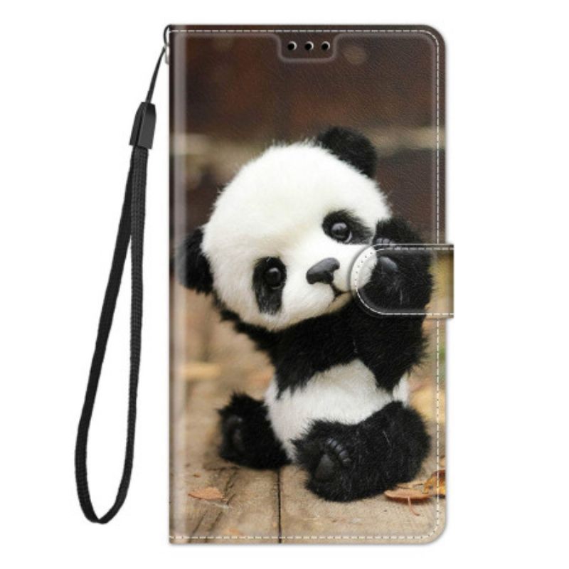 Kožené Puzdro Xiaomi 12 / 12X Malá Panda S Popruhom