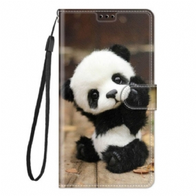 Kožené Puzdro Xiaomi 12 / 12X Malá Panda S Popruhom