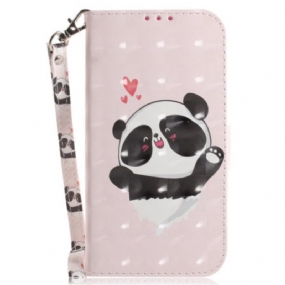 Kožené Puzdro Xiaomi 12 / 12X Panda Love With Lanyard