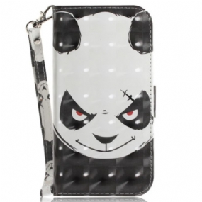 Peňaženkový Kryt Xiaomi 12 / 12X Angry Panda With Lanyard