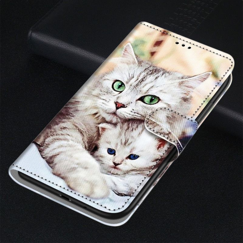 Peňaženkový Kryt Xiaomi 12 / 12X Rodina Strappy Cat