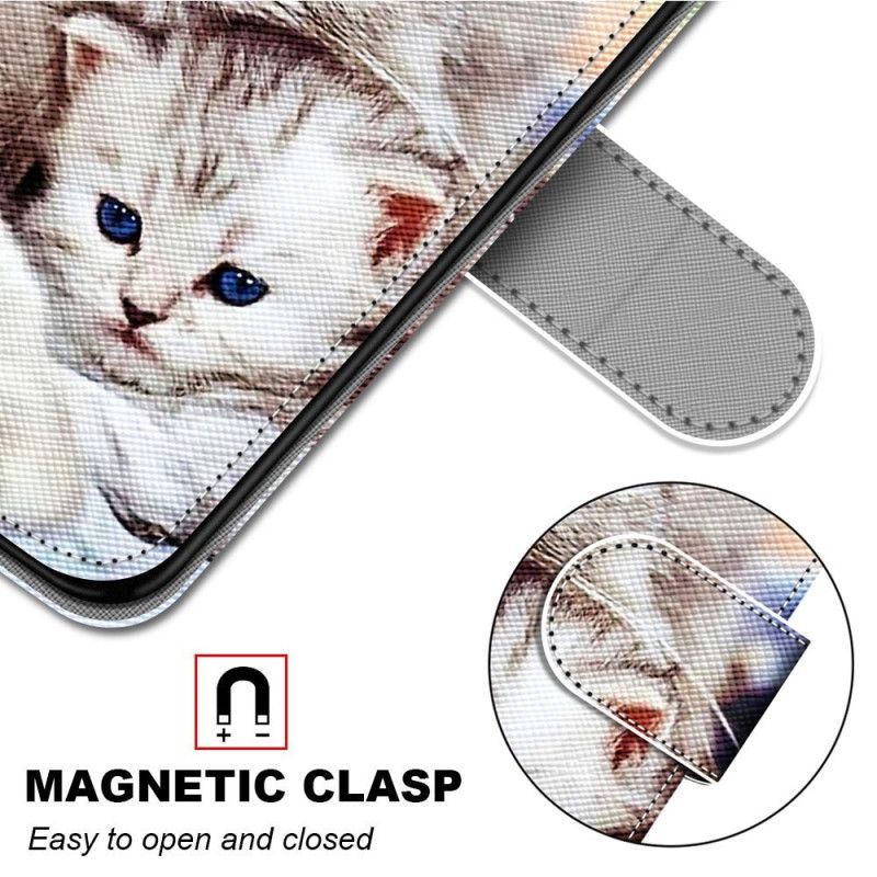 Peňaženkový Kryt Xiaomi 12 / 12X Rodina Strappy Cat