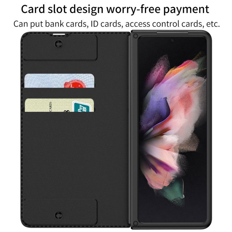 Flipové Puzdro Samsung Galaxy Z Fold 3 5G Kožené Puzdro Držiak Na Dotykové Pero Gkk Z Umelej Kože