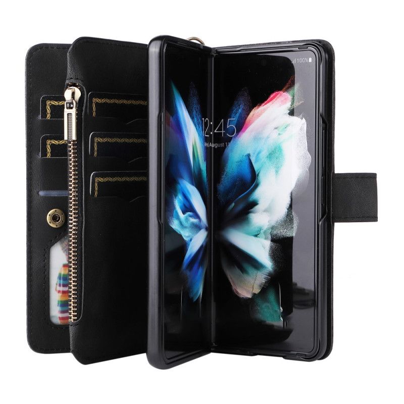 Kožené Puzdro Samsung Galaxy Z Fold 3 5G Multifunkčný Držiak Karty