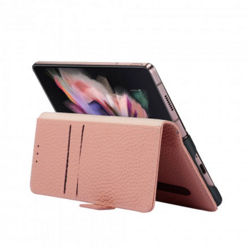 Kožené Puzdro Samsung Galaxy Z Fold 3 5G Originálna Koža Litchi